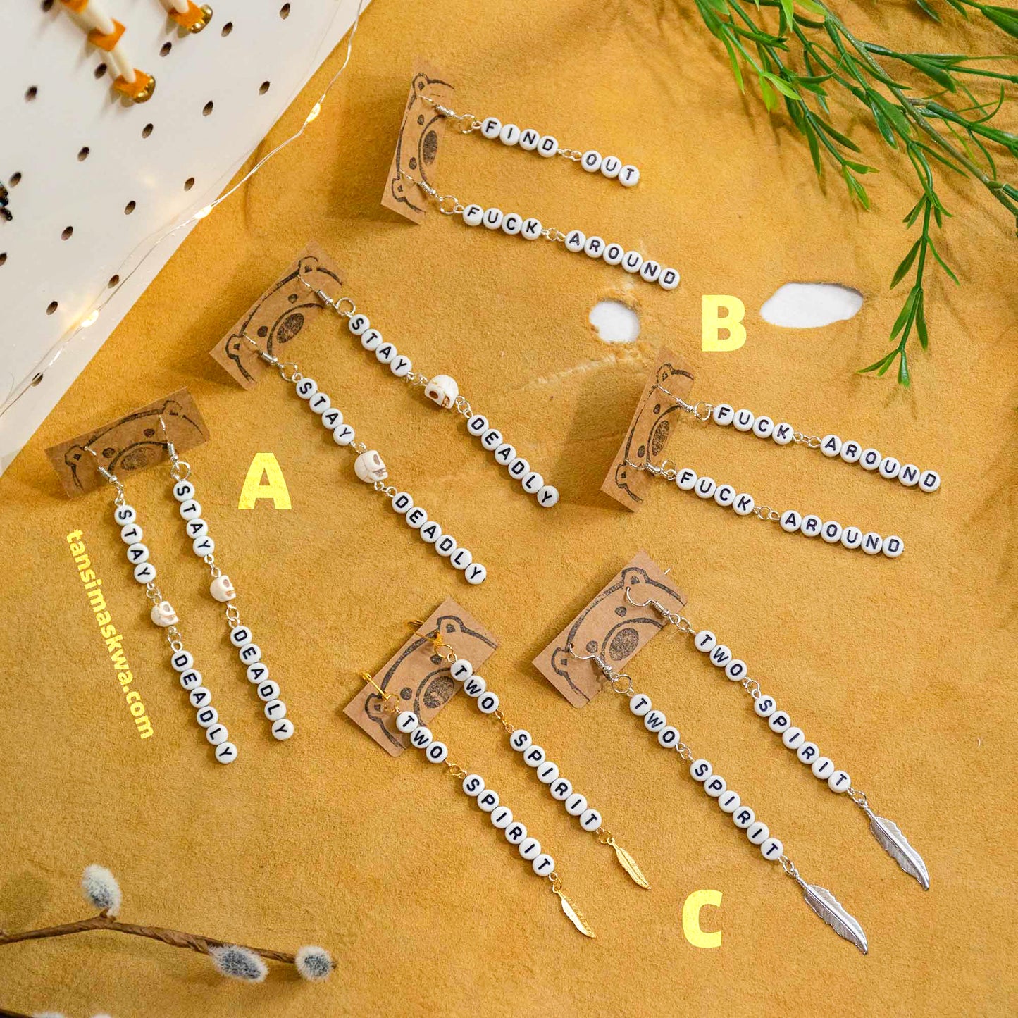 Hanging Letters · Earrings
