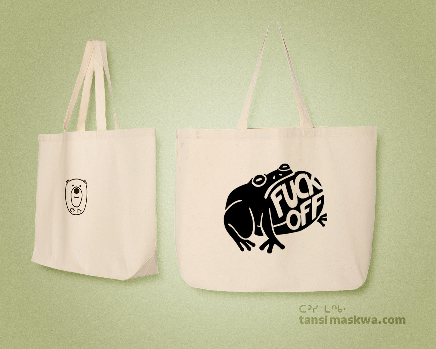 Fuck Off Frog Tote Bag