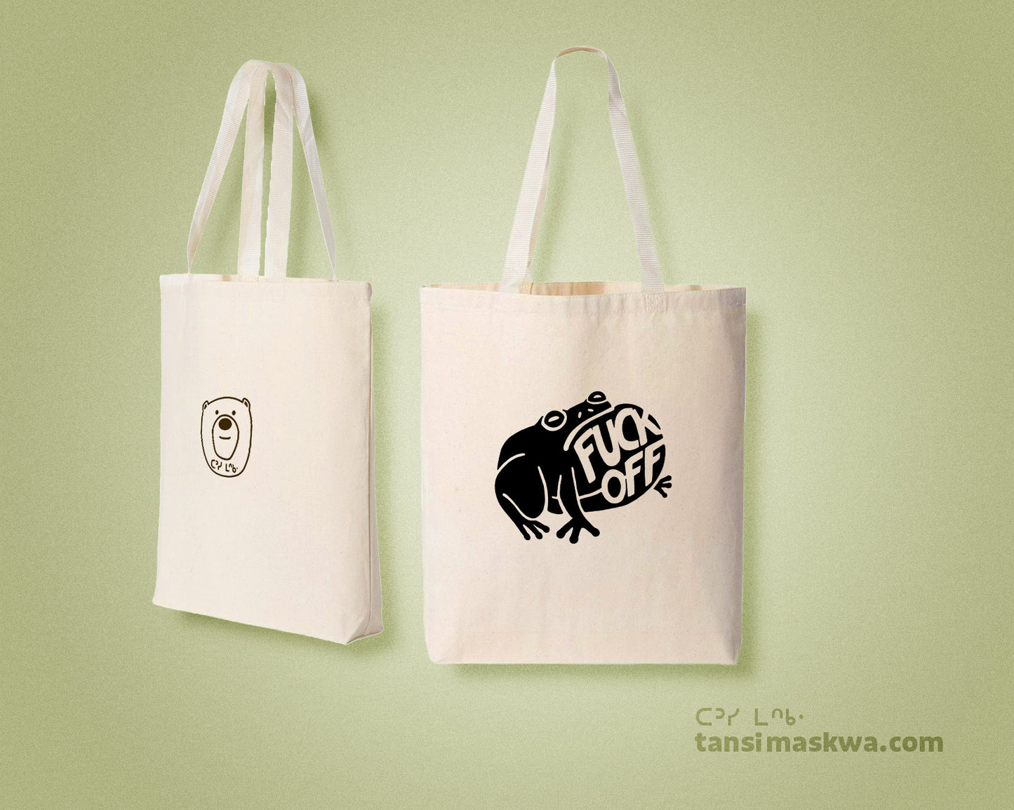 Fuck Off Frog Tote Bag