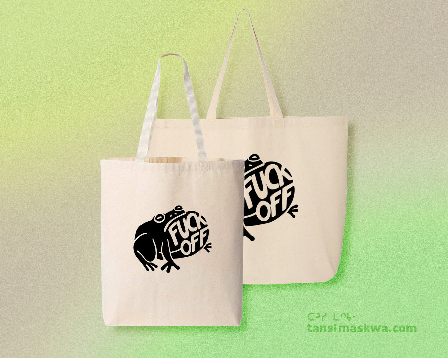 Fuck Off Frog Tote Bag
