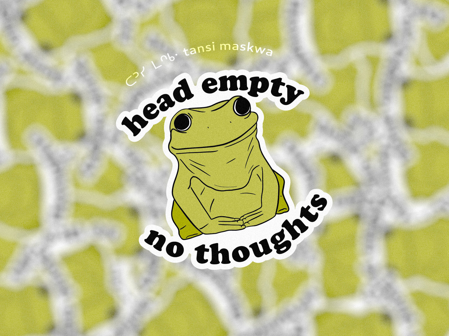 Head Empty No Thoughts Frog · Sticker