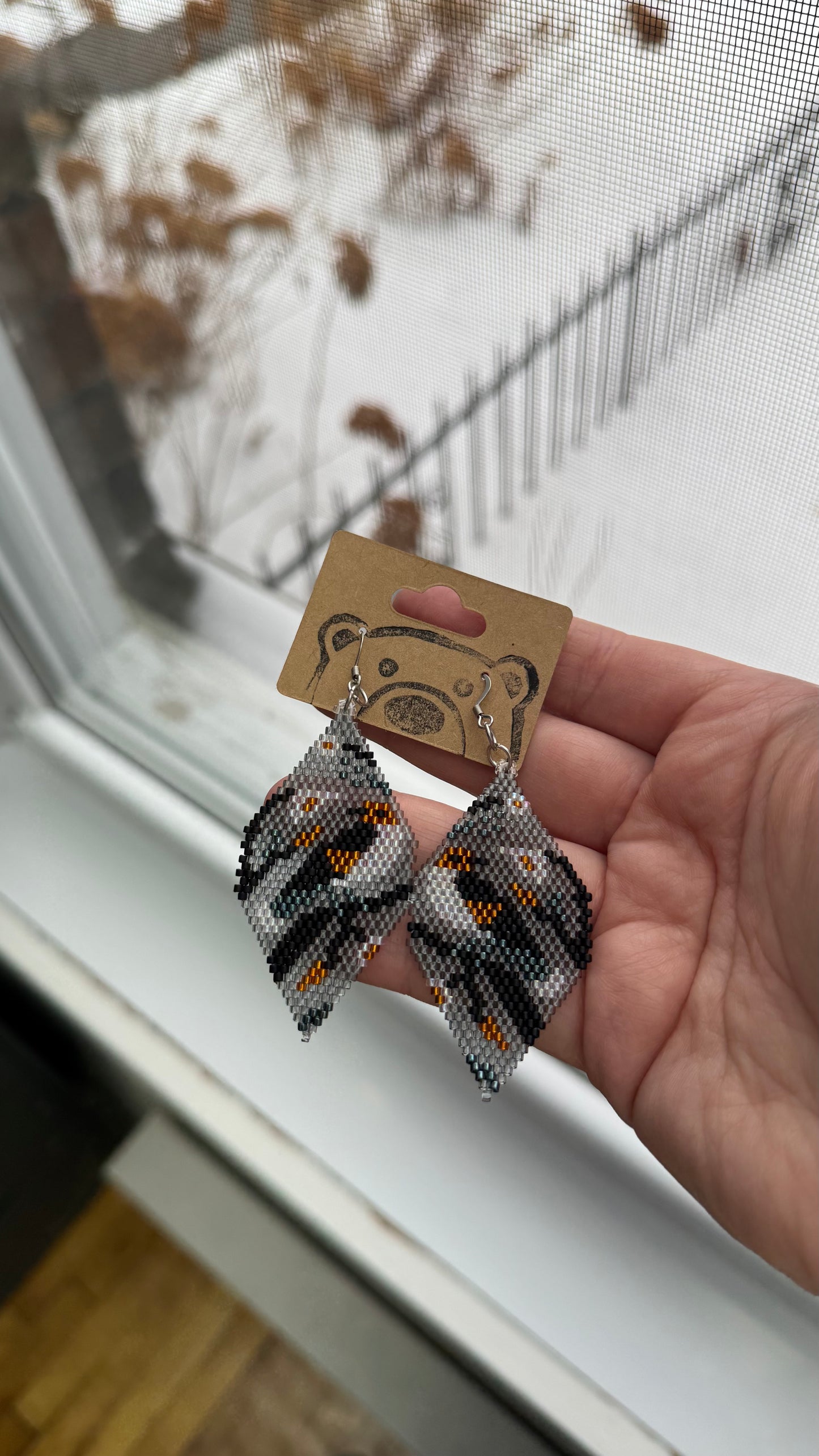 Snow Birdies · Brick Stitch Earrings