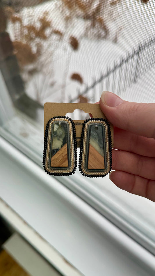 Back Ice Beaded Earrings