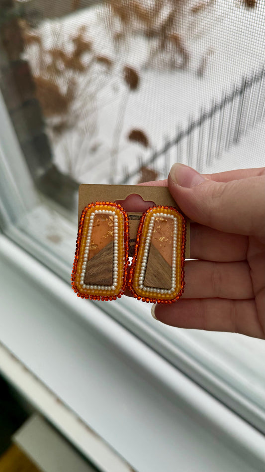 Roasting Marshmallows Beaded Earrings