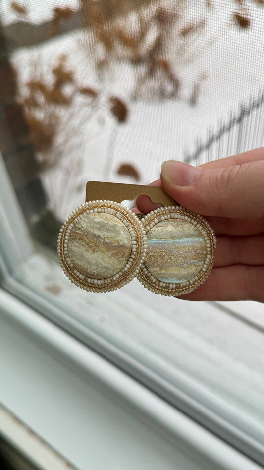 Snowball Beaded Earrings