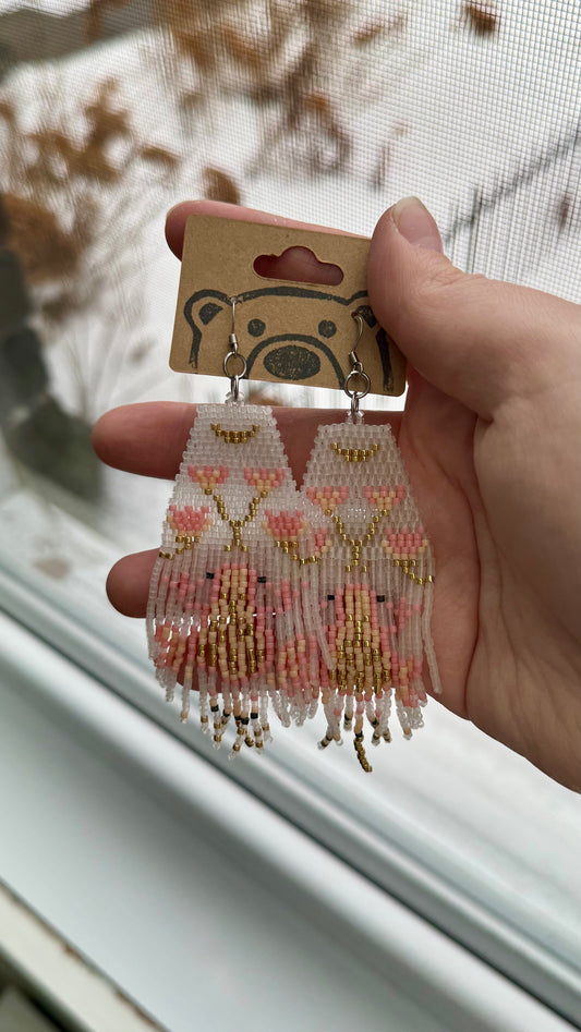 Friendly Frog Beaded Earrings