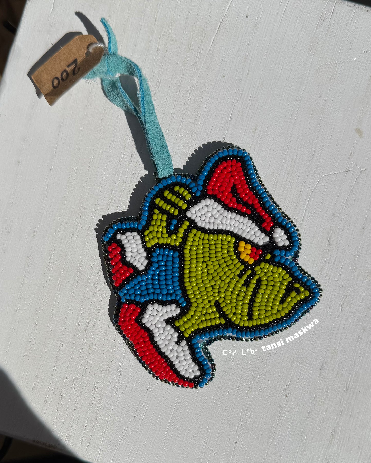 Grinch Ornament / Hanging Beadwork