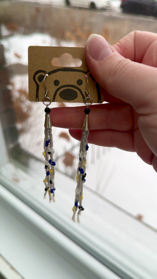 Snowy Lights Floral Dentalium Earrings