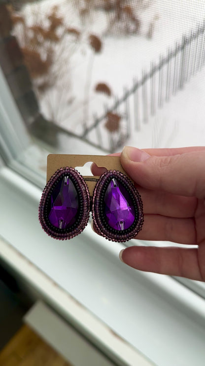Purple Rain Beaded Earrings