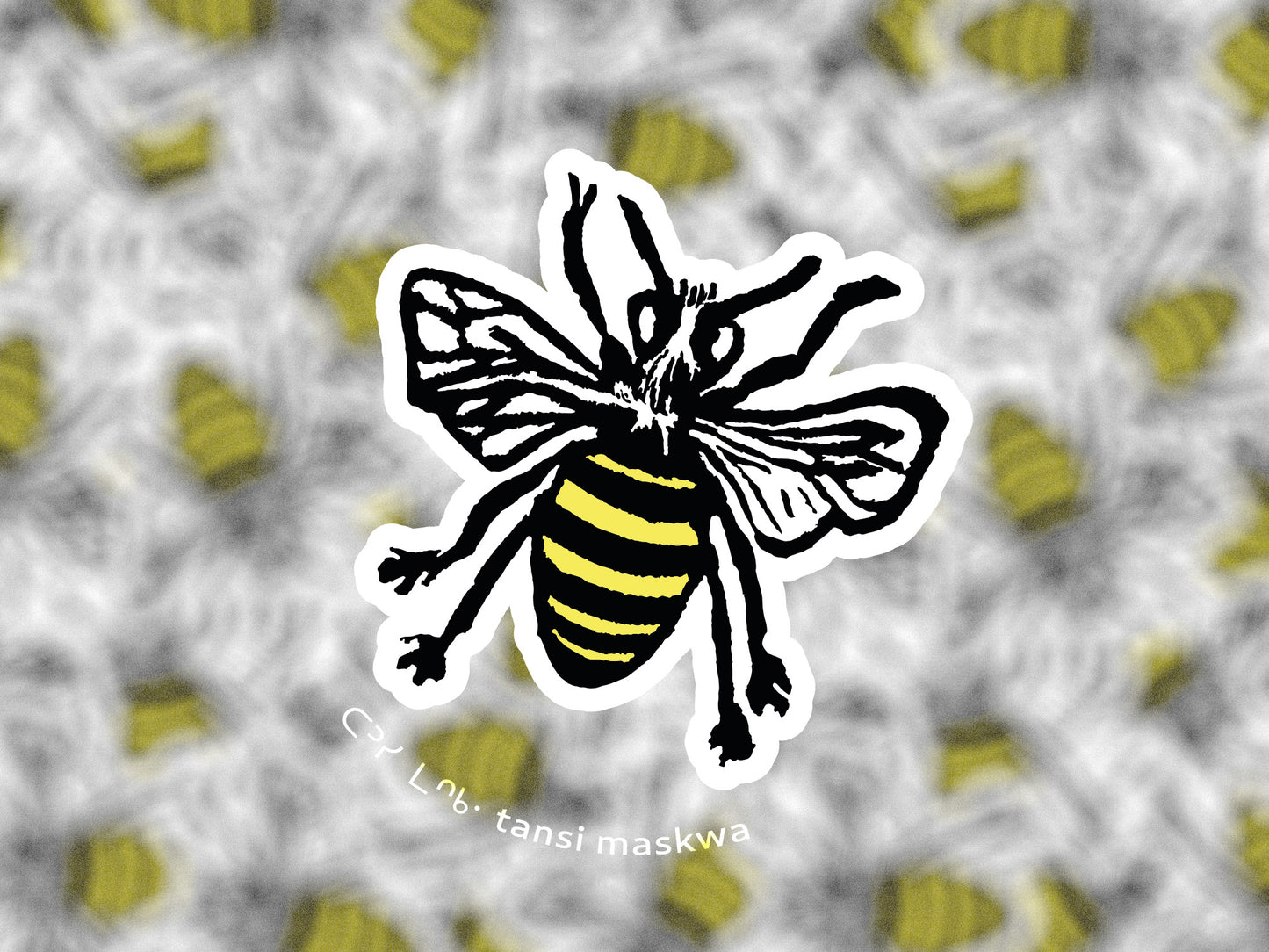 Bee Linocut · Sticker