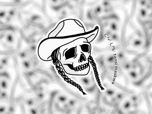 Country Skull with Braids · Sticker